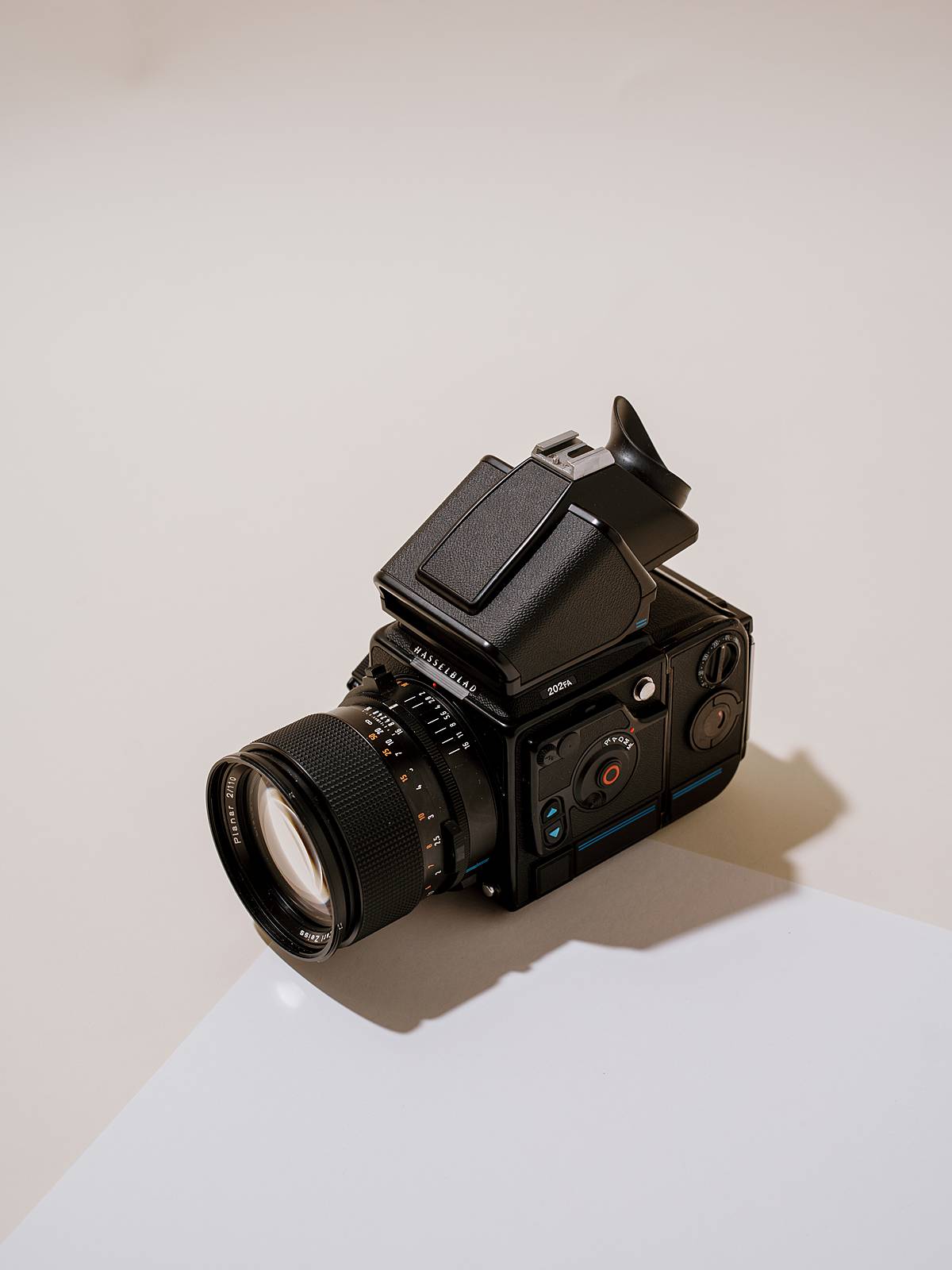 a studio product shot of the hasselblad 202fa with 110mm F2 lens in charleston sc